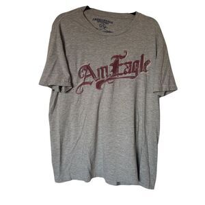 American Eagle Men's Graphic Print T-Shirt Gray Size L Short Sleeve
